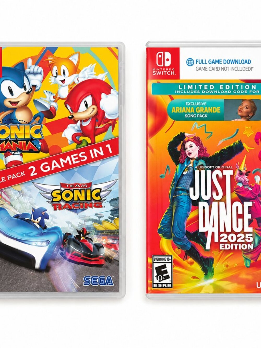 Nintendo Switch Game Bundle | Sonic Mania + Team Sonic Racing & Just Dance 2025